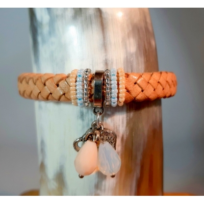 Kabelleer armband naturel Kabelleer armband naturel